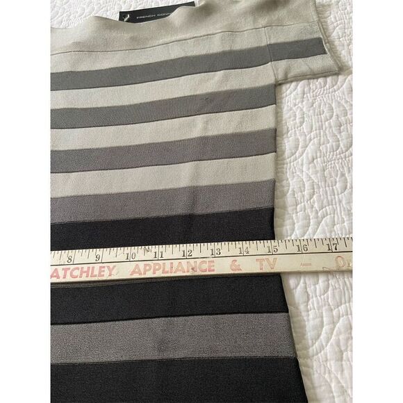 French Connection NWT Bodycon Gray Striped Dress Size 10 Knee Length - Picture 10 of 13